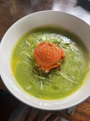 Hors D’Oeuvres: Gazpacho   at Perle Restaurant in Pasadena