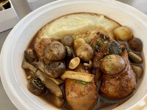 Vegan Coq Au Vin  at Perle Restaurant in Pasadena