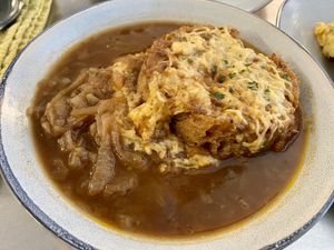 Vegetarian French onion soup  at Perle Restaurant in Pasadena