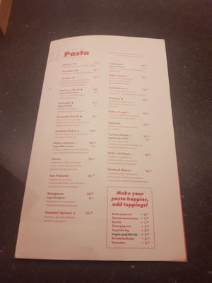 Menu2 at Happy Italy in Eindhoven
