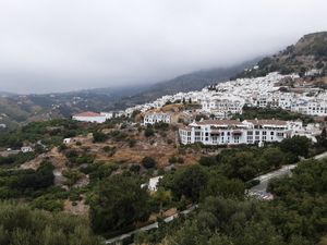 Frigiliana village view from restaurant vindow at Spices in Frigiliana
