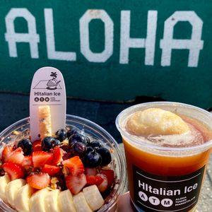 Classic Acai Ice Bowl & Cold Brew Coffee w/ Coconut Frozert float. at HItalian Ice in Honolulu