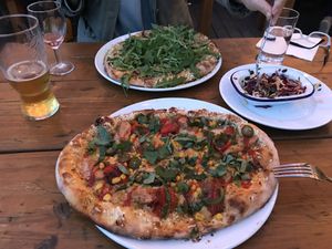 With the coleslaw  at Oregano Pizzeria in Worthing