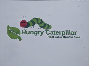 Hungry Caterpillar sign at Hungry Caterpillar in Hampstead