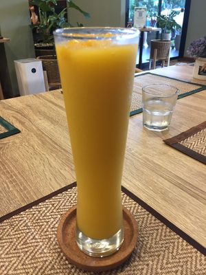 Mango smoothie  at The Vegano Bistro in Chiang Mai