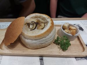 Mushroom soup at The Vegano Bistro in Chiang Mai