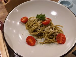 Pesto pasta at The Vegano Bistro in Chiang Mai