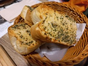 Garlic bread at The Vegano Bistro in Chiang Mai