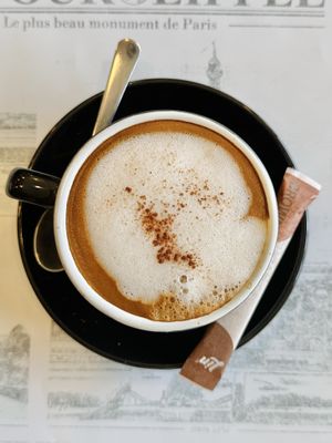 Cappuccino w/ oat milk (90 THB)  at The Vegano Bistro in Chiang Mai