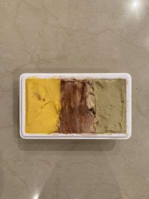 Ice cream: mango, snickers, pistachio   at Bianco Nero in Tel Aviv