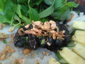 The cha la lot (grilled patty wrapped with la lot) at Thien Ngoc in Rach Gia