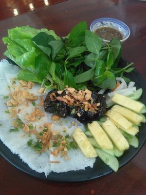 The banh hoi dish at Thien Ngoc in Rach Gia