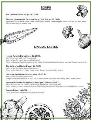Menu as of Dec 2021, page 1 at Veganarsist Kadıköy - Osmanağa in Istanbul
