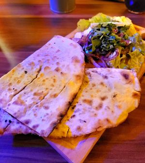 Bread with green lentil inside at Veganarsist Kadıköy - Osmanağa in Istanbul