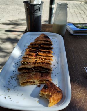 Flatbread at Veganarsist Kadıköy - Osmanağa in Istanbul