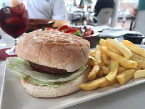 Beyond burger at The Pool Bar in Nerja