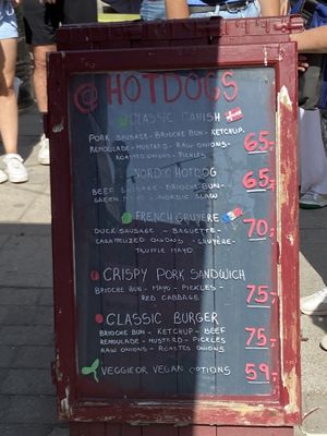 The menu 🌭  at Nordic Hotdog in Copenhagen