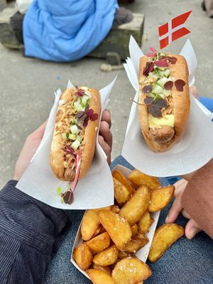Watch out the fries are very hot inside    at Nordic Hotdog in Copenhagen