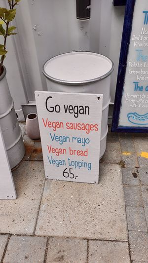 Description of how they veganize their hotdogs  at Nordic Hotdog in Copenhagen
