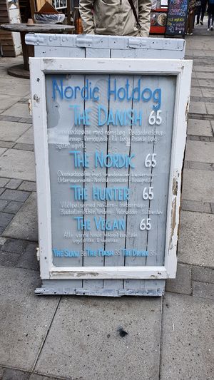 Selection of hotdogs  at Nordic Hotdog in Copenhagen
