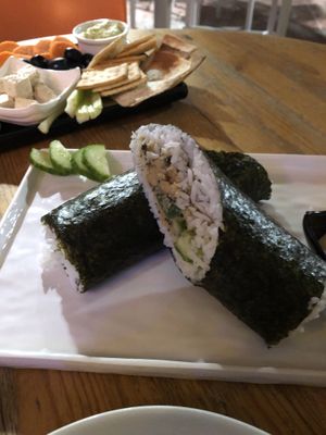 Amazing Vegan Tuna Sushi served with Soy Mayo at Il-Veccja in St Pauls Bay