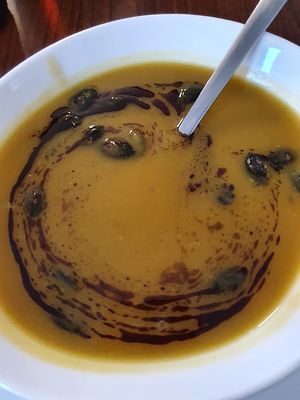 pumpkin soup at Velani in Vienna