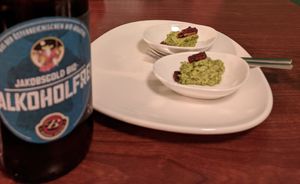 Gruß aus der Küche (Bärlauchhummus) at Velani in Vienna