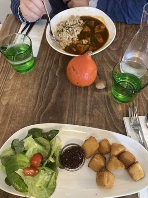 Pumpkin special and baked cheese  at Velani in Vienna