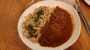 Goulash with spatzle at Velani in Vienna