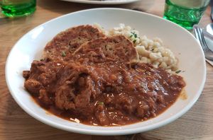 Gulash with servietteknödel at Velani in Vienna