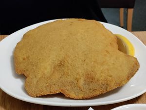 Schnitzel the size of your head! at Velani in Vienna