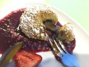 Sweet Nougat dumplings   at Velani in Vienna