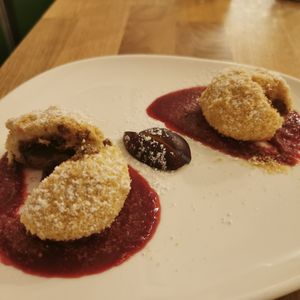 Nougat Knödel - Nougat dumplings at Velani in Vienna