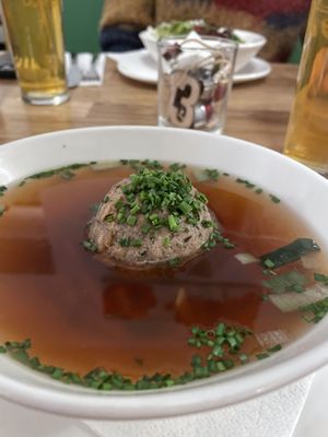 Liver dumpling soup   at Velani in Vienna