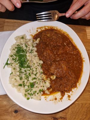Saftgulasch at Velani in Vienna