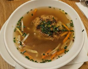 Cheese dumpling soup - don't miss it at Velani in Vienna