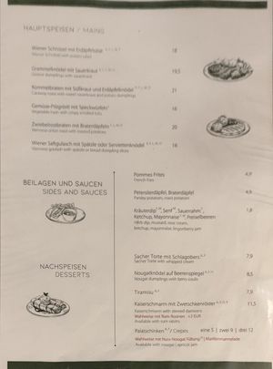 Main courses and desserts at Velani in Vienna