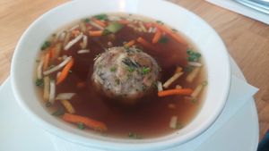 Liver ball soup at Velani in Vienna