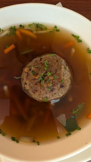 Liver ball soup at Velani in Vienna