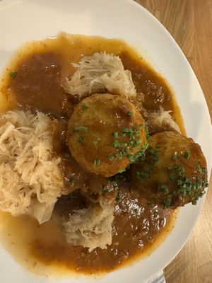Grammelknödel mit Sauerkraut  at Velani in Vienna