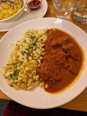 Goulash with spatzel at Velani in Vienna