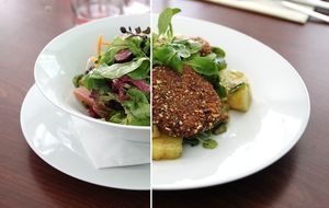 Looking for something extraordinary today? We'd recommend the Velani house salad with vegetable rarities and our vegan fried black pudding (Blunzenradl). at Velani in Vienna