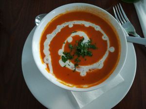 Paprika cream soup at Velani in Vienna