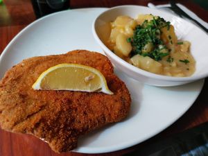 Wiener Schnitzel  mit Erdäpfelsalat at Velani in Vienna