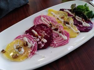 Beet carpaccio at Velani in Vienna