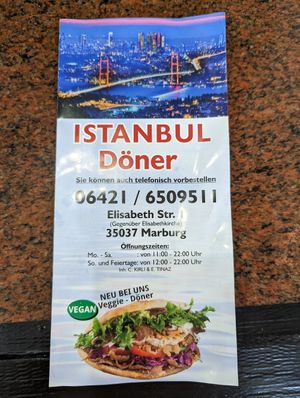 Menu at Istanbul Döner in Marburg