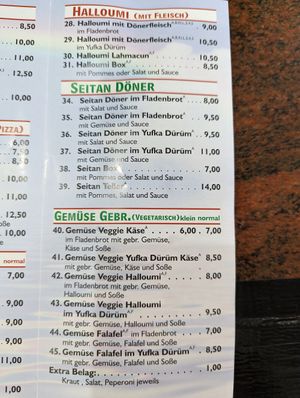 Menu at Istanbul Döner in Marburg