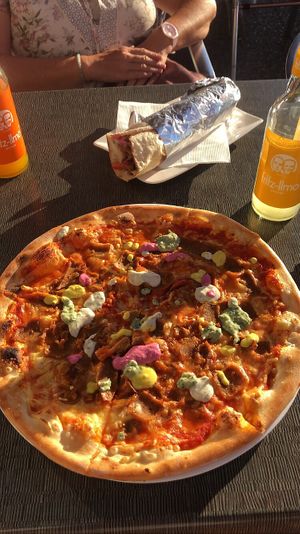 Vegan Pizza and vegan Dürüm at Royal Imbiss Pizza & Kebap in Bregenz