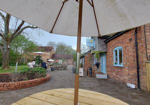 Lovely outdoor seating at Happyccino in Wimborne