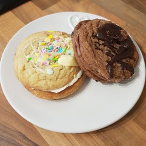 Vegan cookie sandwiches (took home to eat) at Happyccino in Wimborne